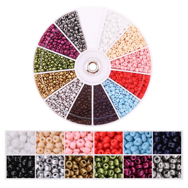 2000pcs/Lot 12Grids Glass Seed Beads Set Charms Jewelry Beads For Bracelet Necklace Earrings Handmade Craft DIY Jewelry Making