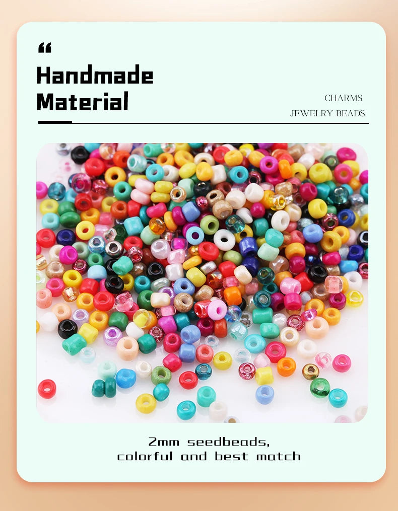 2000pcs/Lot 12Grids Glass Seed Beads Set Charms Jewelry Beads For Bracelet Necklace Earrings Handmade Craft DIY Jewelry Making