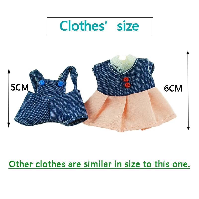 Dress Dollhouse Accessories 1:12 Forest Animal Family Clothes Fashion Daily Wear Casual Outfits Vest Shirt Skirt Pants  for Doll
