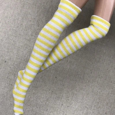 NEW handmade 1 Pair Candy Color Stripe Stocking Socks for Blyth, Azone 30cm dolls  OB, Momoko, Licca 1/6 Dolls Accessories