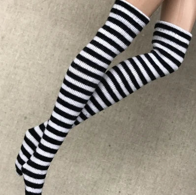 NEW handmade 1 Pair Candy Color Stripe Stocking Socks for Blyth, Azone 30cm dolls  OB, Momoko, Licca 1/6 Dolls Accessories