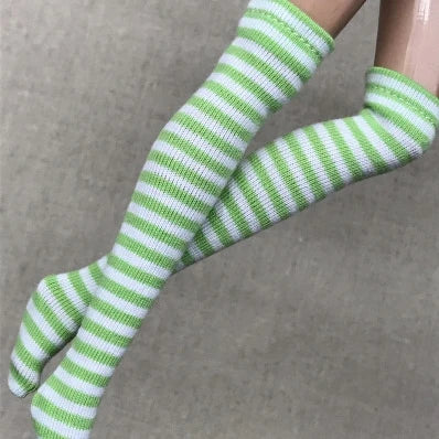 NEW handmade 1 Pair Candy Color Stripe Stocking Socks for Blyth, Azone 30cm dolls  OB, Momoko, Licca 1/6 Dolls Accessories