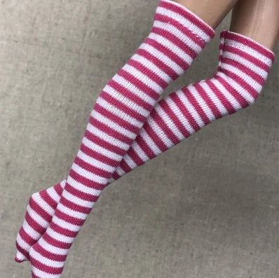 NEW handmade 1 Pair Candy Color Stripe Stocking Socks for Blyth, Azone 30cm dolls  OB, Momoko, Licca 1/6 Dolls Accessories