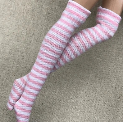 NEW handmade 1 Pair Candy Color Stripe Stocking Socks for Blyth, Azone 30cm dolls  OB, Momoko, Licca 1/6 Dolls Accessories