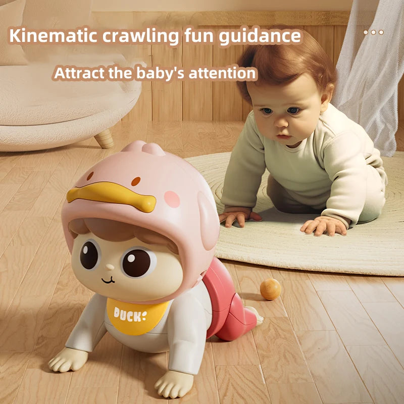 Music Crawling doll baby Toy, 0-1 Year Old, Learning Crawling Guidance and Head-Lifting Training soothing Toy, Children's Day Gi