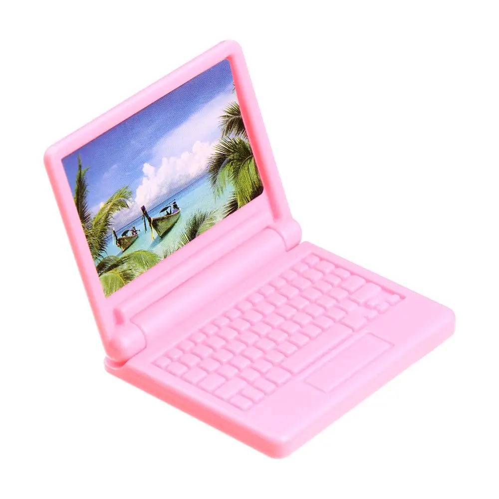 Dollhouse Miniature Modern Computer Foldable For Children Toy Furniture for Dolls Laptop Doll House Decoration Accessories