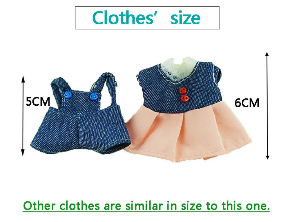 Dress Dollhouse Accessories 1:12 Forest Animal Family Clothes Fashion Daily Wear Casual Outfits Vest Shirt Skirt Pants  for Doll