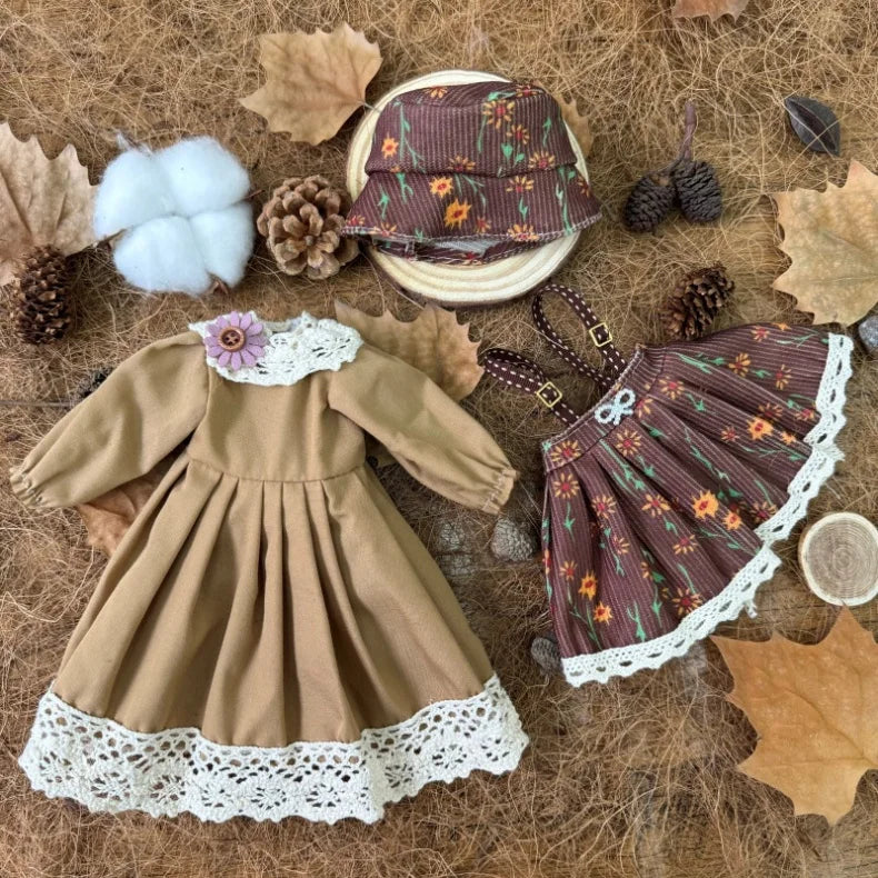 BJD Doll Clothes 30cm 1/6 Scale Winter Dress and Cute Hat Accessories for Girl's Gift Outfit