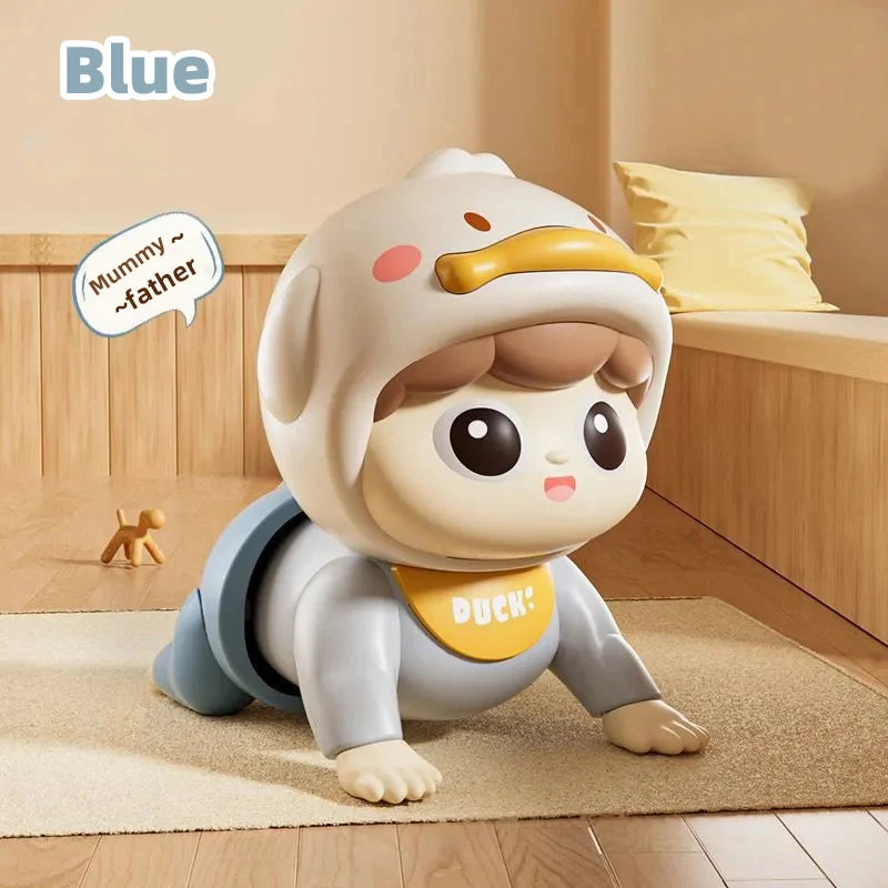 Music Crawling doll baby Toy, 0-1 Year Old, Learning Crawling Guidance and Head-Lifting Training soothing Toy, Children's Day Gi