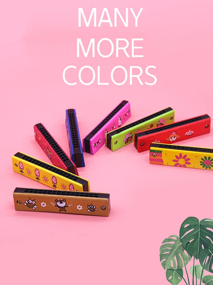 Children Wooden Harmonica Musical Instrument Toys Music Teaching Aids Puzzle Early Education Kindergarten Beginners TMZ