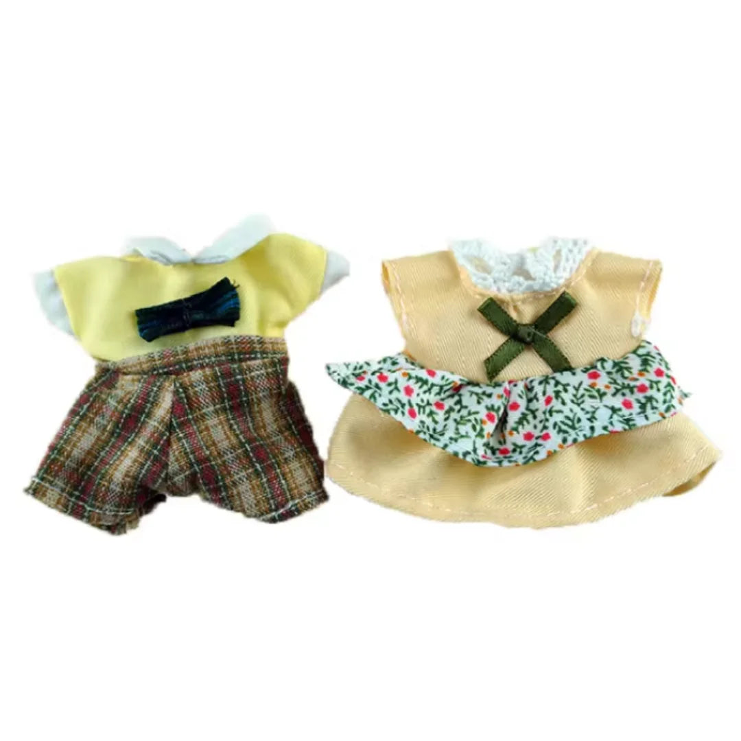 Dress Dollhouse Accessories 1:12 Forest Animal Family Clothes Fashion Daily Wear Casual Outfits Vest Shirt Skirt Pants for Doll