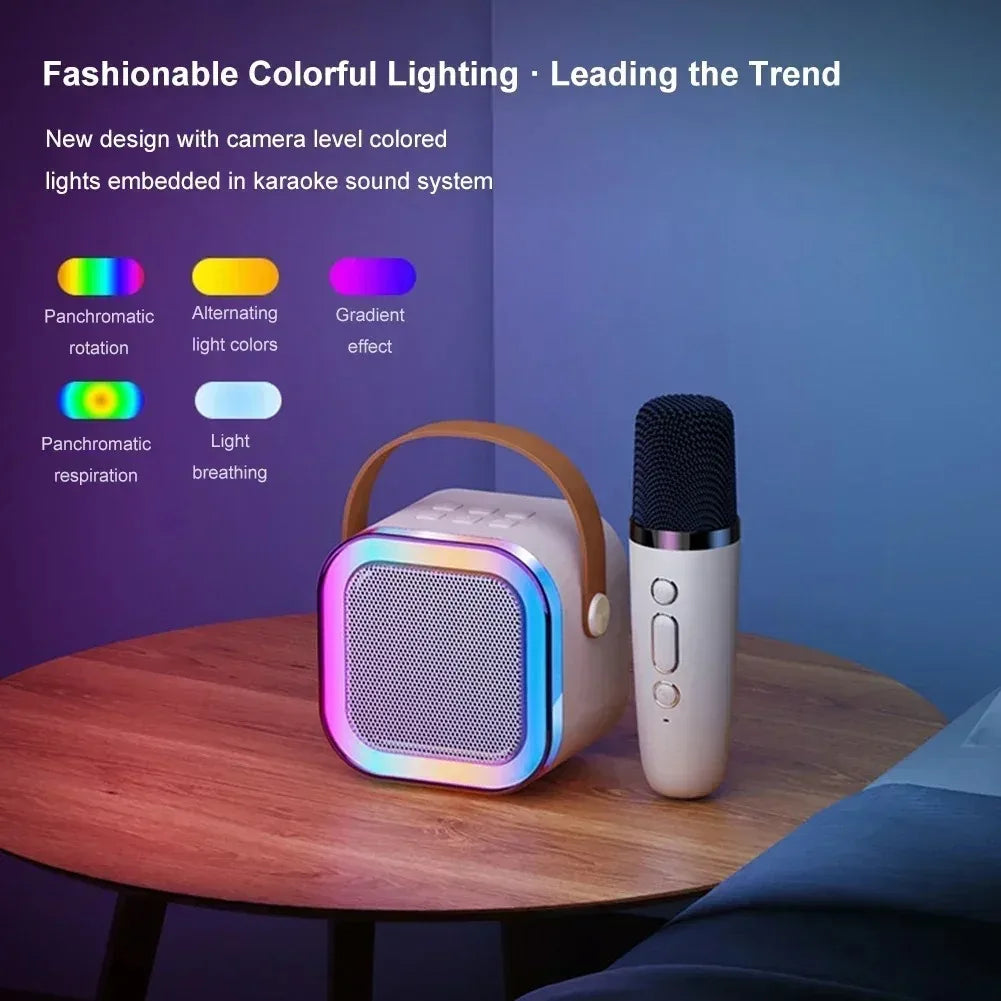 Karaoke Wireless Portable Bluetooth Speaker With Microphone Machine Mini Lamp Caixa De Som Sound Box Music Small Blootooth Mp3