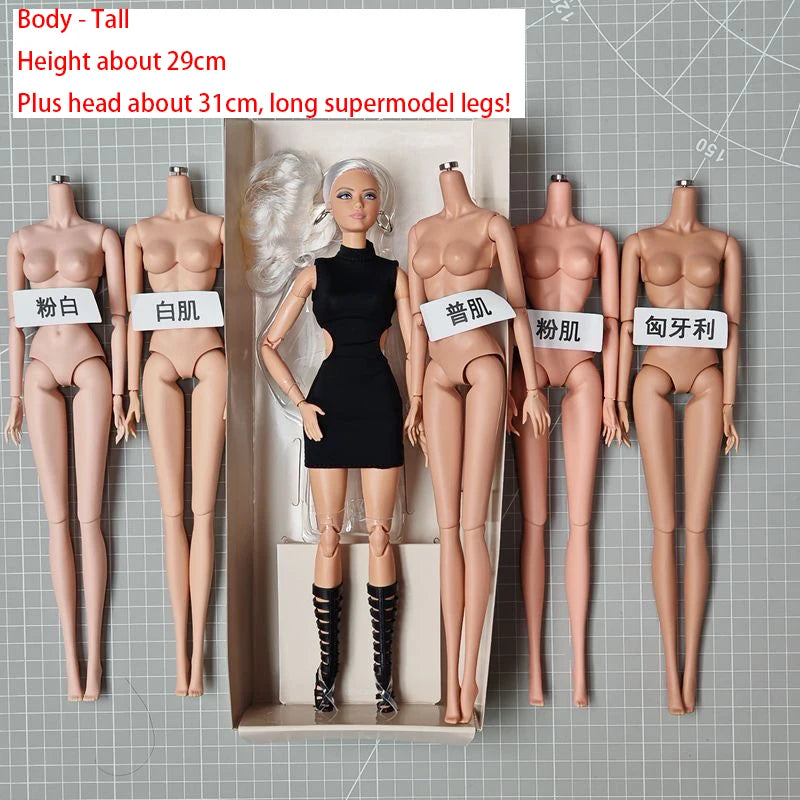 NEW LULY/Supermodel Doll Body Toy 12 Skin Tones High Quality With Replacement Big Boobs 1/6 Body Parts Removable For Babi Doll