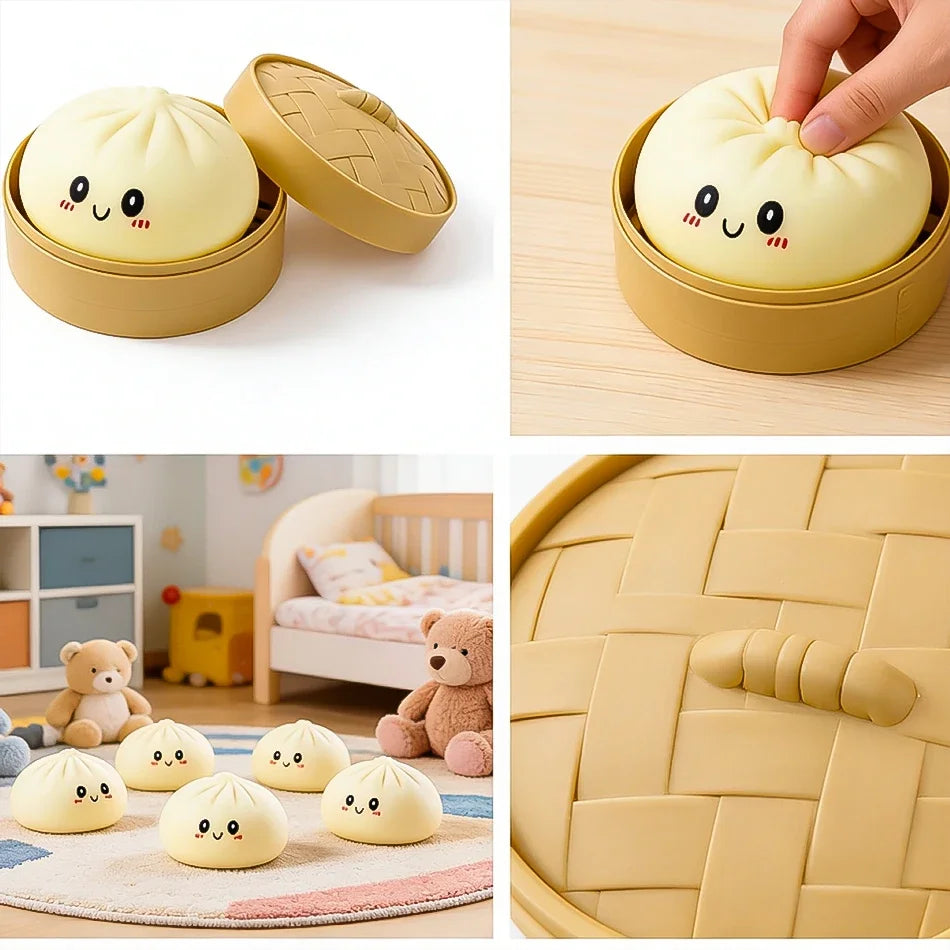 Blind Box Colorful Simulated Dumpling Squishy Relaxing Relieve Anxiety Antistress Enhance Happiness Rebound Squeeze Reliever Toy