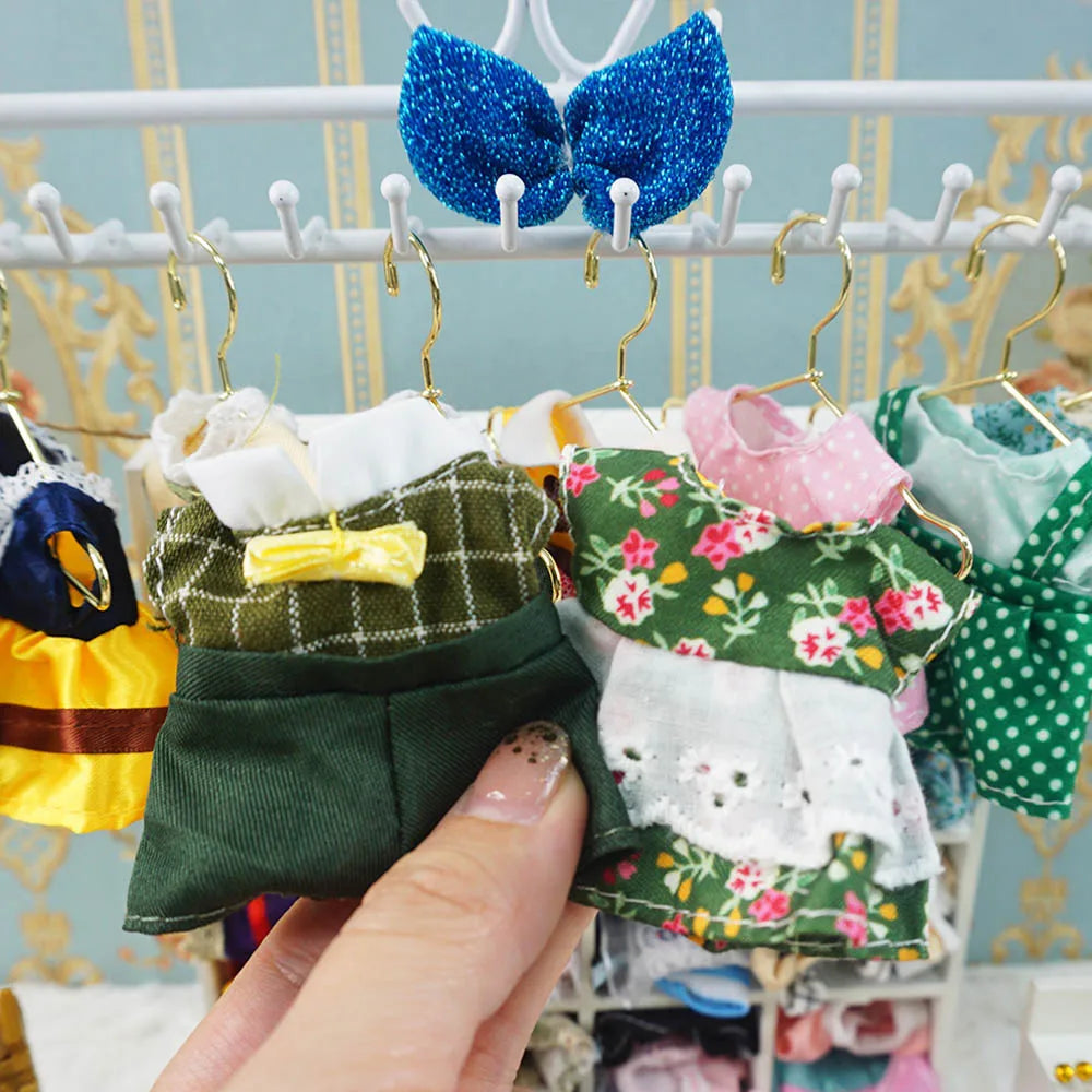 Dress Dollhouse Accessories 1:12 Forest Animal Family Clothes Fashion Daily Wear Casual Outfits Vest Shirt Skirt Pants  for Doll