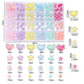 174pcs/Box Heart Acrylic Beads Flower Round Spacer Loose Beads Kits for Bracelet Necklace Jewelry Making Accessories