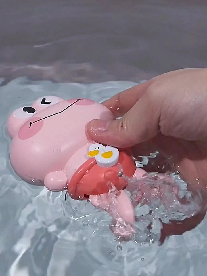 Wind-Up Swimming Frog Bath Toys for Toddlers, No Battery Mold-Free ABS Montessori Water Toy for Kids