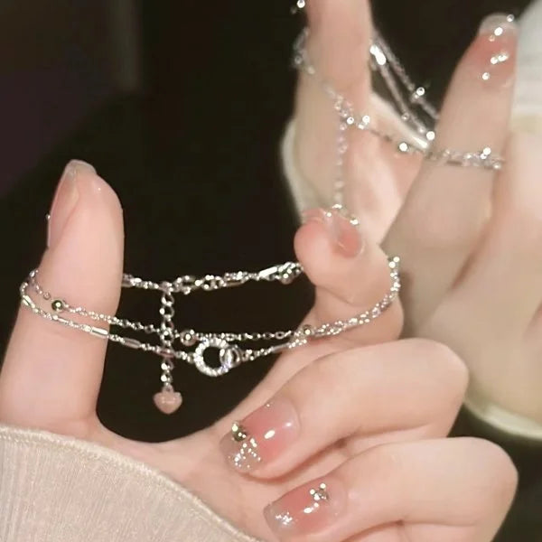 Sparkling Cherry Blossoms Butterfly Bracelet Women's Fashion Temperament Wave Moon Flower Adjustable Bracelet Wedding Jewelry