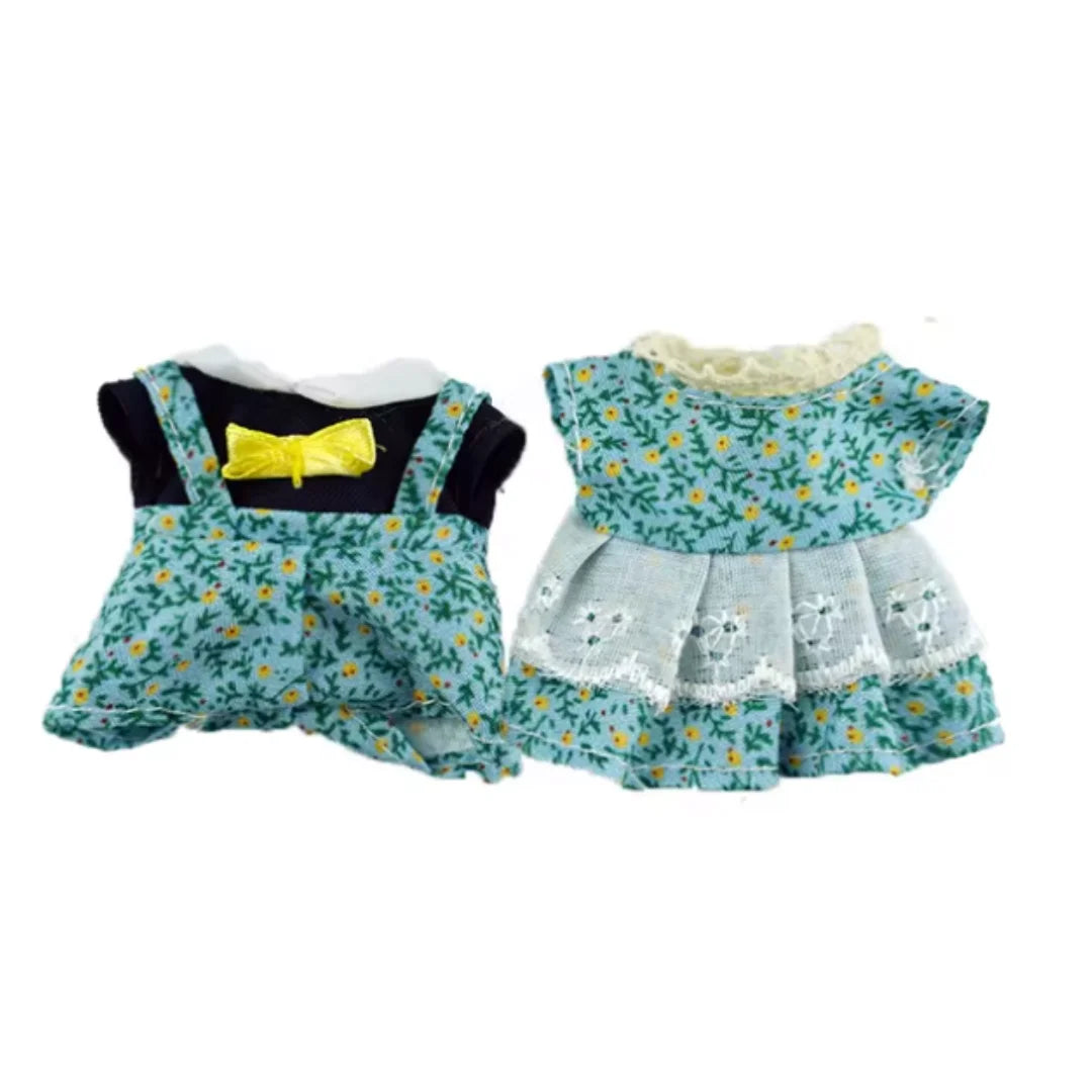 Dress Dollhouse Accessories 1:12 Forest Animal Family Clothes Fashion Daily Wear Casual Outfits Vest Shirt Skirt Pants for Doll