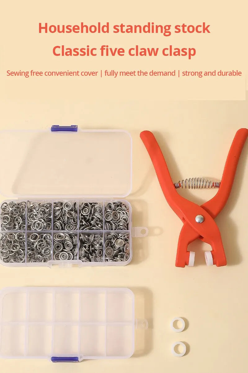 Snap Button Kit With Hand Pressure Pliers 50pcs Snaps , Metal Snaps For Sewing, Sewing Snaps For DIY Crafts Clothes Hats