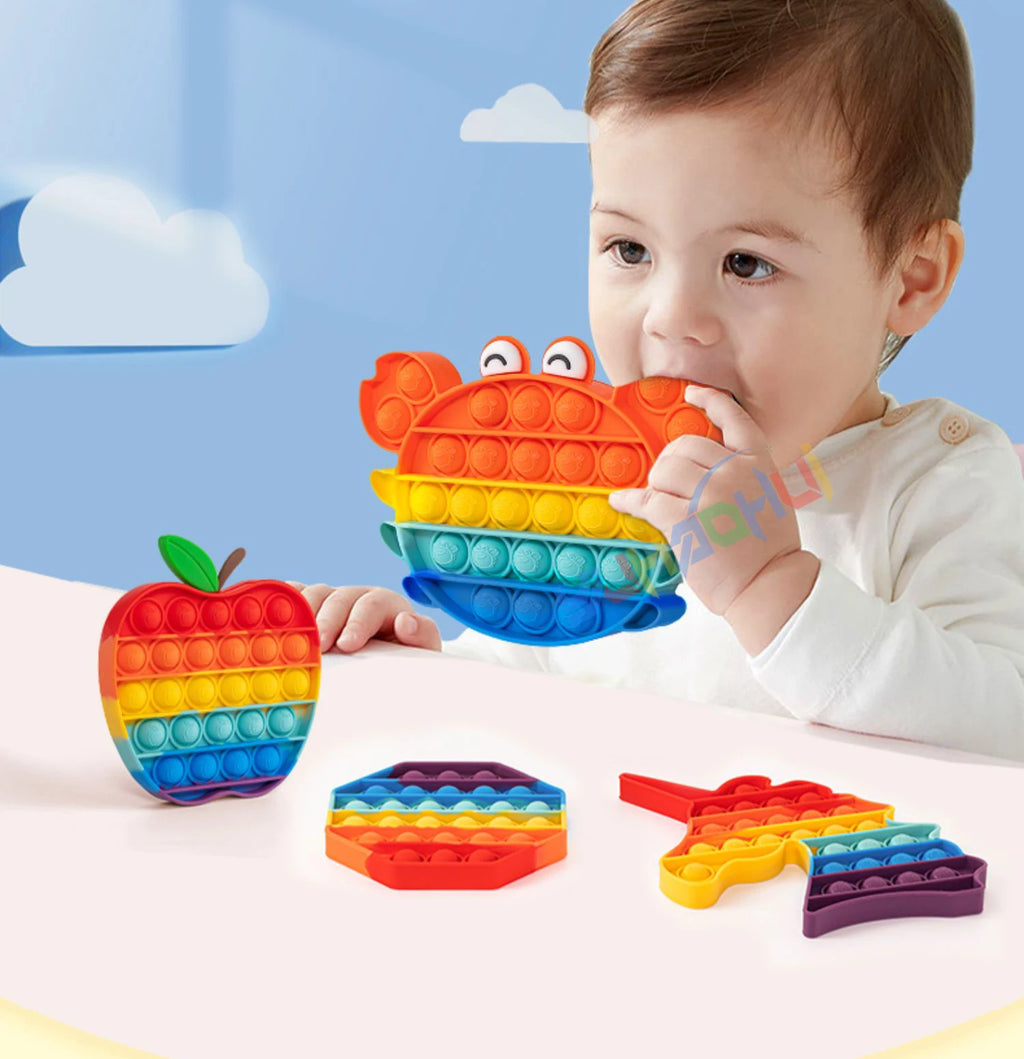 Rainbow Pop Push Bubblle Fidget Anti Stress Relief Toys for Adult Children Special Needs Sensory Toys Interactive Toys for Kids