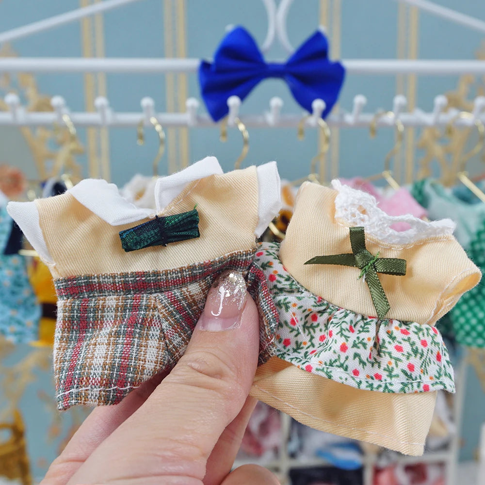 Dress Dollhouse Accessories 1:12 Forest Animal Family Clothes Fashion Daily Wear Casual Outfits Vest Shirt Skirt Pants  for Doll