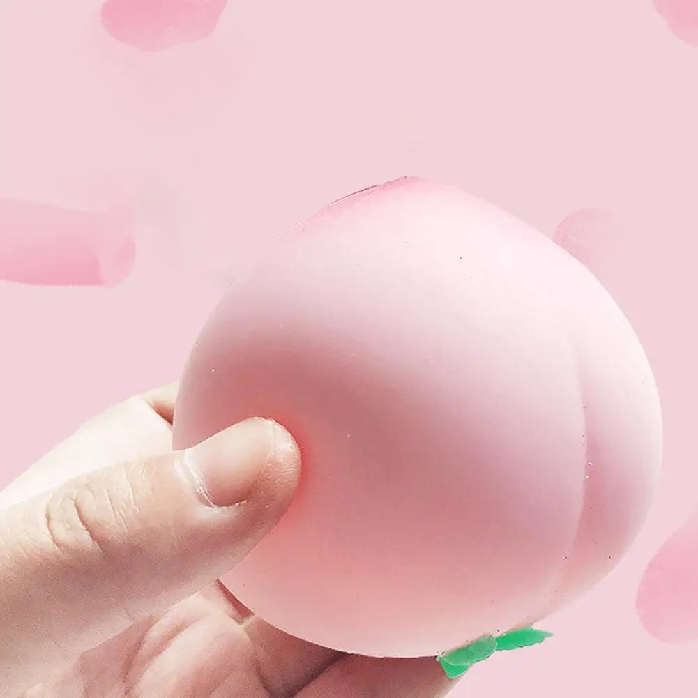 Pink Juicy Peach Squishy Toy Anti-Stress Slow Rising Fruit Pinch Squeeze Stress Reliever Toys Fun Design Squeezable Toys