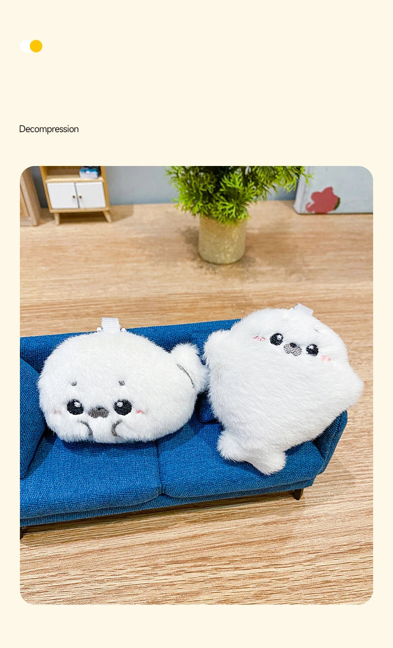 Baby seal plush toy bag pendant, cartoonish and cute plush doll pendant, baby doll keychain, gift for you