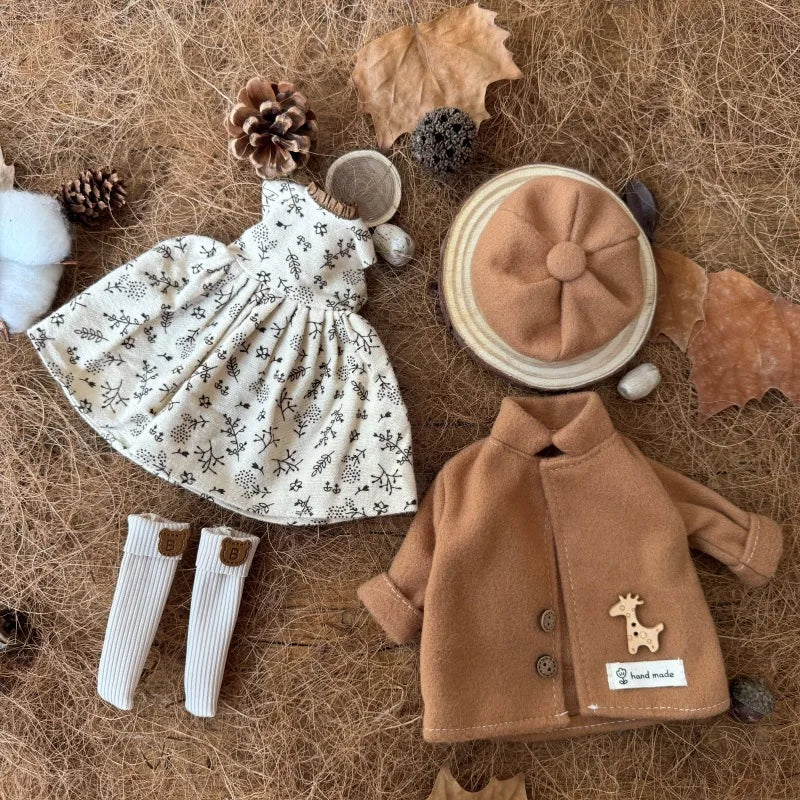 BJD Doll Clothes 30cm 1/6 Scale Winter Dress and Cute Hat Accessories for Girl's Gift Outfit