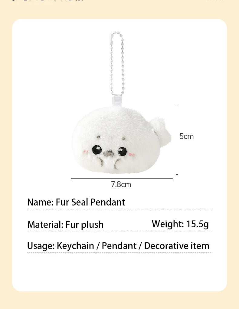 Baby seal plush toy bag pendant, cartoonish and cute plush doll pendant, baby doll keychain, gift for you