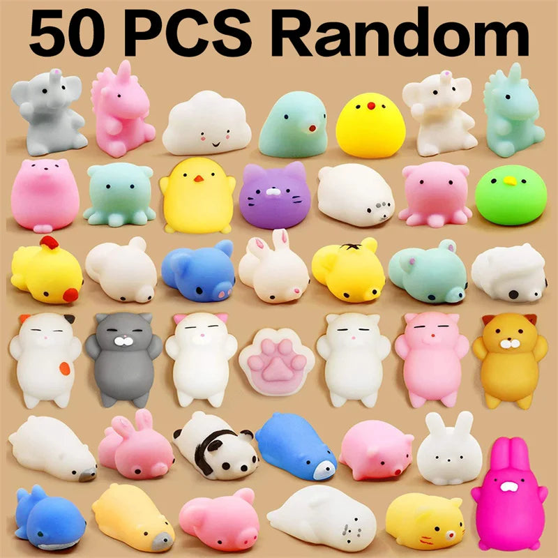 50-5PCS Mochi Squishies Kawaii Anima Squishy Toys For  Antistress Ball Squeeze Party Favors Stress Relief Toys For Birthday