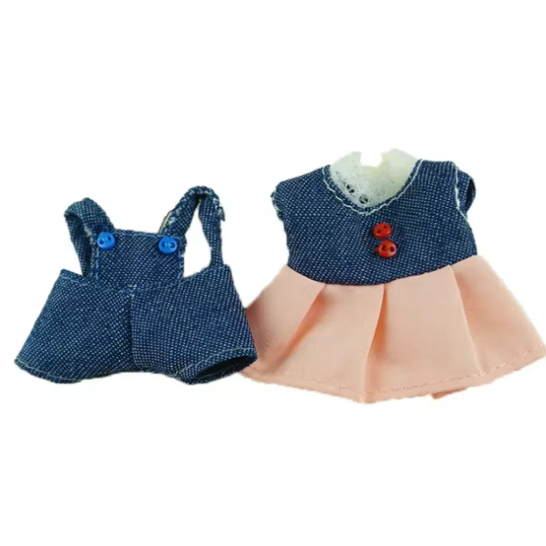Dress Dollhouse Accessories 1:12 Forest Animal Family Clothes Fashion Daily Wear Casual Outfits Vest Shirt Skirt Pants for Doll