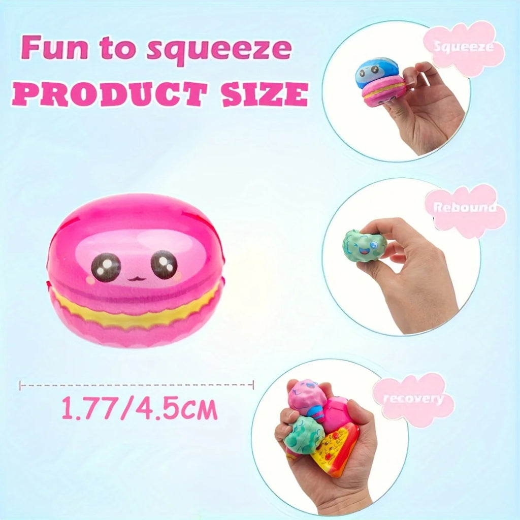 12pcs Mini Squeeze Toys, School and Birthday Gift Pack with Various Food &Fries Slow-Rising Squishy Toys,Random Styles Christmas