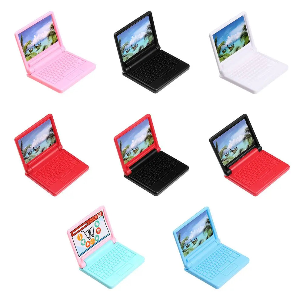 Dollhouse Miniature Modern Computer Foldable For Children Toy Furniture for Dolls Laptop Doll House Decoration Accessories