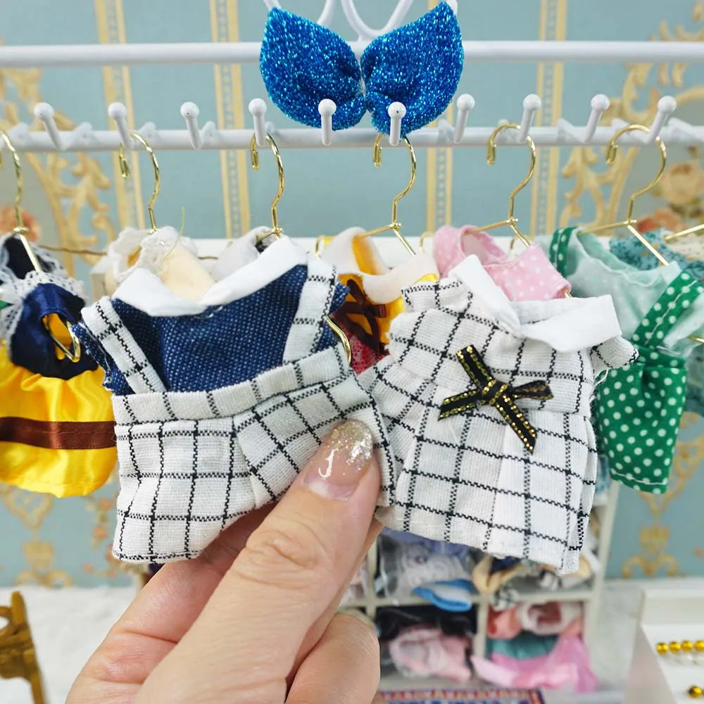 Dress Dollhouse Accessories 1:12 Forest Animal Family Clothes Fashion Daily Wear Casual Outfits Vest Shirt Skirt Pants  for Doll
