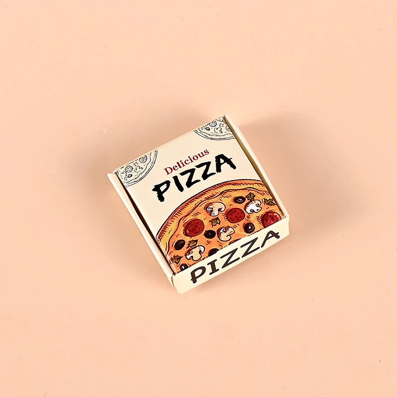 6pcs/set Dollhouse Miniature Pizza Or Packing Box Model Kitchen Food Decor Toy Doll House Accessories