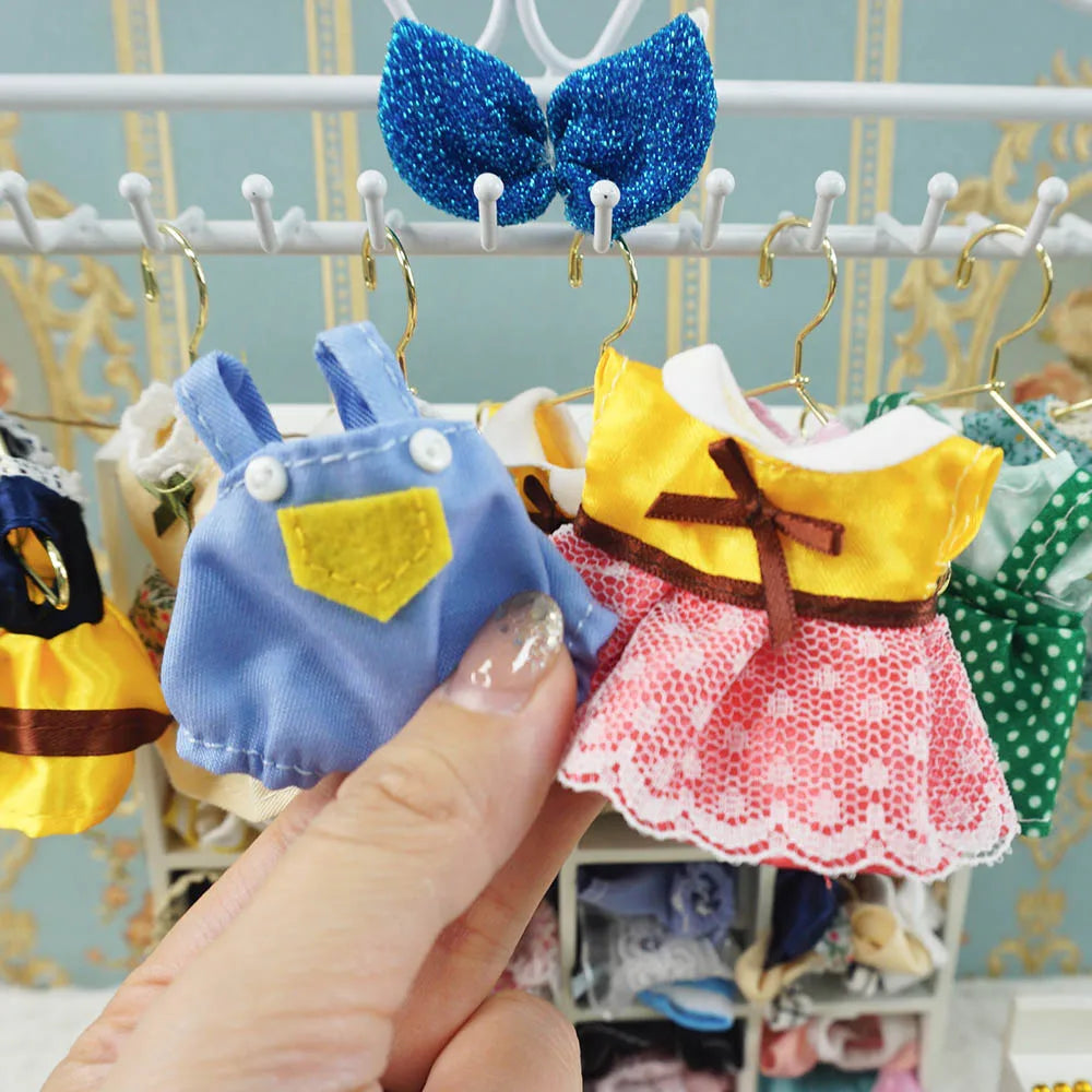 Dress Dollhouse Accessories 1:12 Forest Animal Family Clothes Fashion Daily Wear Casual Outfits Vest Shirt Skirt Pants  for Doll
