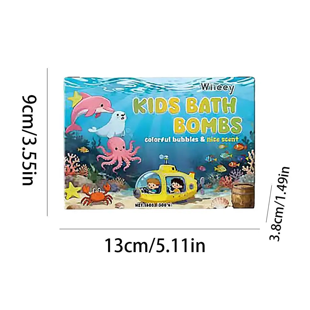Kids Colorful Bath Bombs, Bath Color Fizzy Spa Balls Gift Set for Kids Bathtub Fun Relaxing Holiday Gift Toys for Kids Toddlers