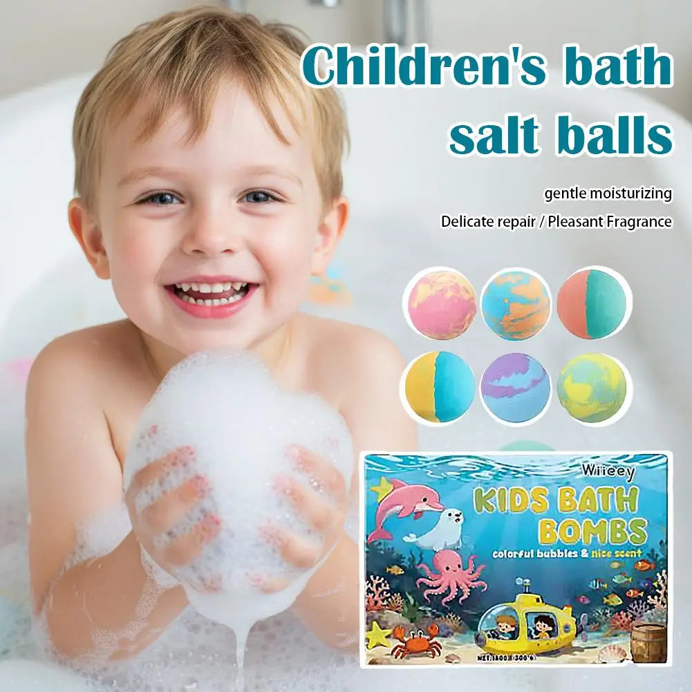 Kids Colorful Bath Bombs, Bath Color Fizzy Spa Balls Gift Set for Kids Bathtub Fun Relaxing Holiday Gift Toys for Kids Toddlers