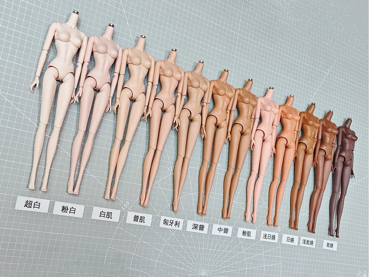 NEW LULY/Supermodel Doll Body Toy 12 Skin Tones High Quality With Replacement Big Boobs 1/6 Body Parts Removable For Babi Doll