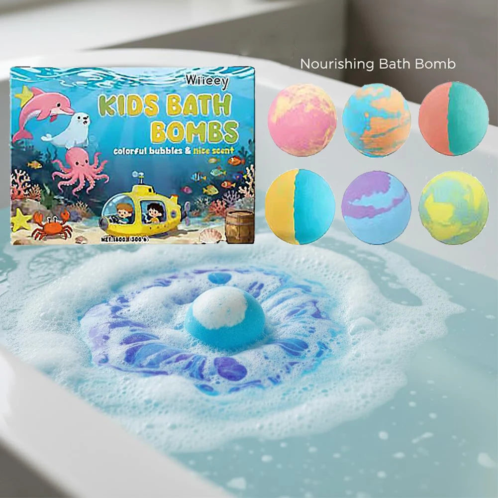 Kids Colorful Bath Bombs, Bath Color Fizzy Spa Balls Gift Set for Kids Bathtub Fun Relaxing Holiday Gift Toys for Kids Toddlers