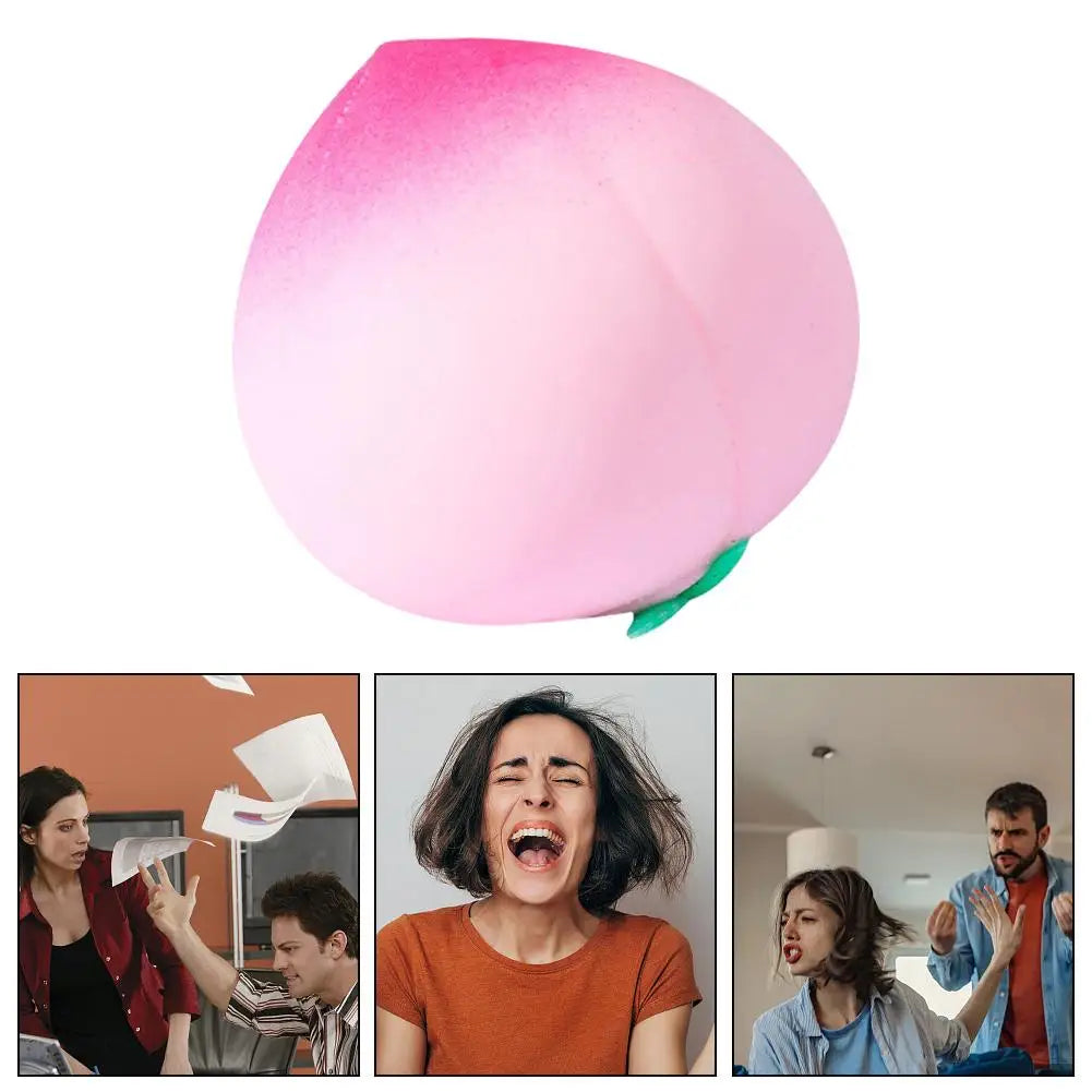 Pink Juicy Peach Squishy Toy Anti-Stress Slow Rising Fruit Pinch Squeeze Stress Reliever Toys Fun Design Squeezable Toys
