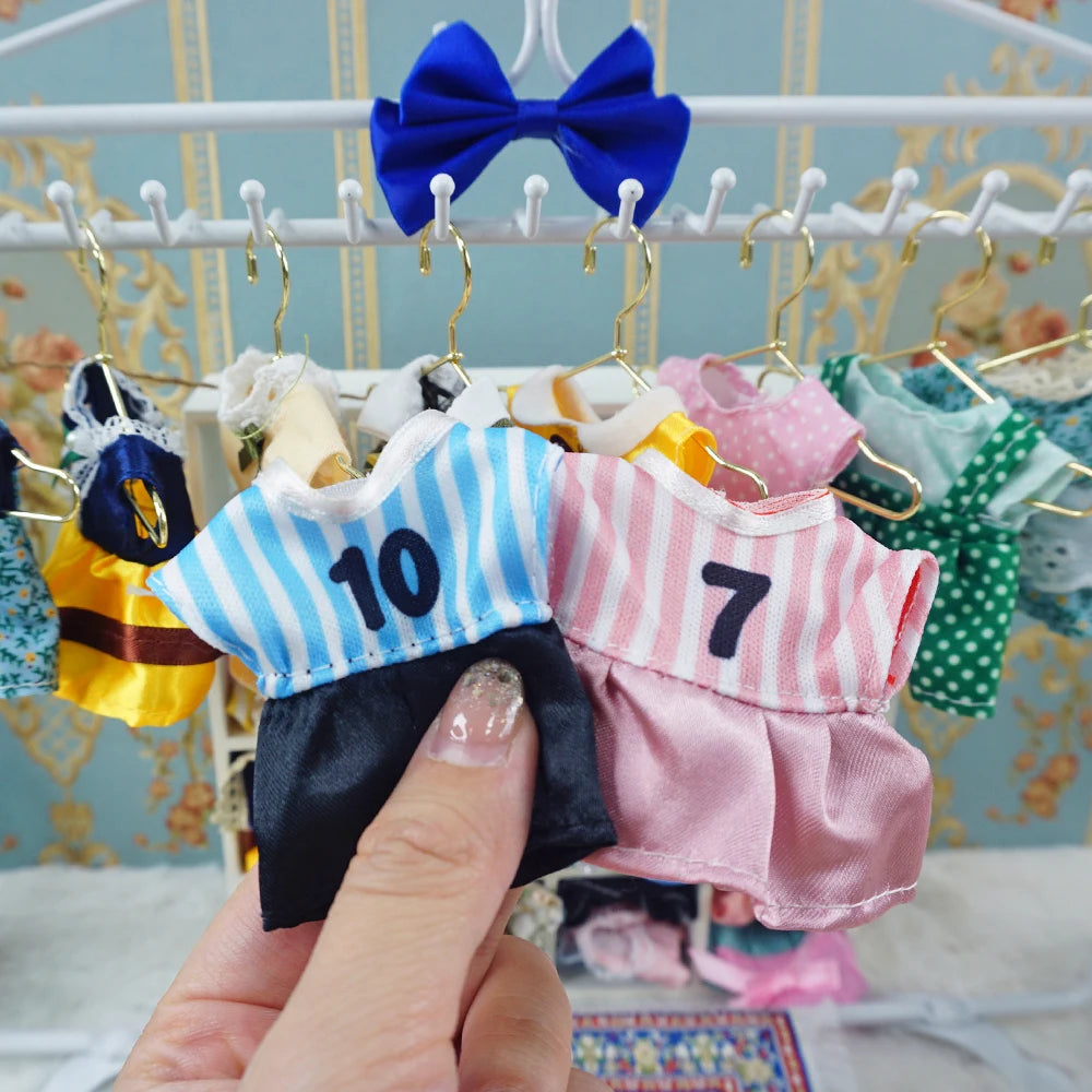 Dress Dollhouse Accessories 1:12 Forest Animal Family Clothes Fashion Daily Wear Casual Outfits Vest Shirt Skirt Pants  for Doll