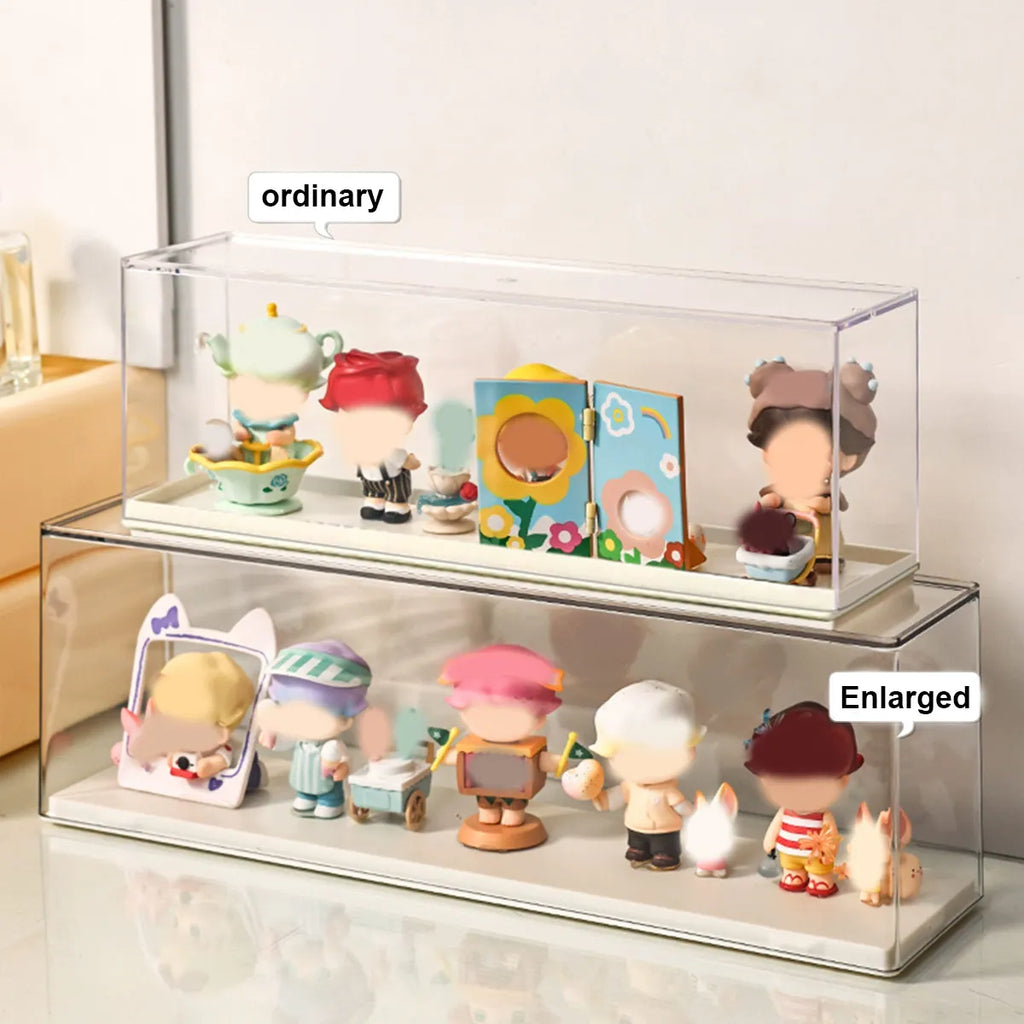 Transparent doll Display Cabinet, Dust-Proof Storage Box for Collectibles, doll and doll Display Rack, Stackable Storage Box