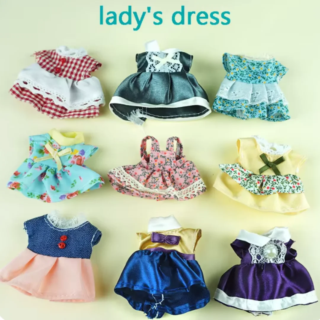 Dress Dollhouse Accessories 1:12 Forest Animal Family Clothes Fashion Daily Wear Casual Outfits Vest Shirt Skirt Pants for Doll