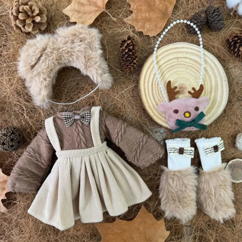 BJD Doll Clothes 30cm 1/6 Scale Winter Dress and Cute Hat Accessories for Girl's Gift Outfit