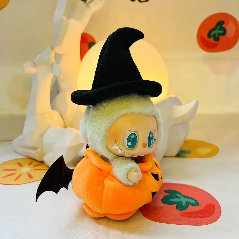 Labubu Keychain Halloween Pumpkin Onesie Doll Clothes Accessories Set Cute LABUBU Clothes Accessories Adorable Costumes