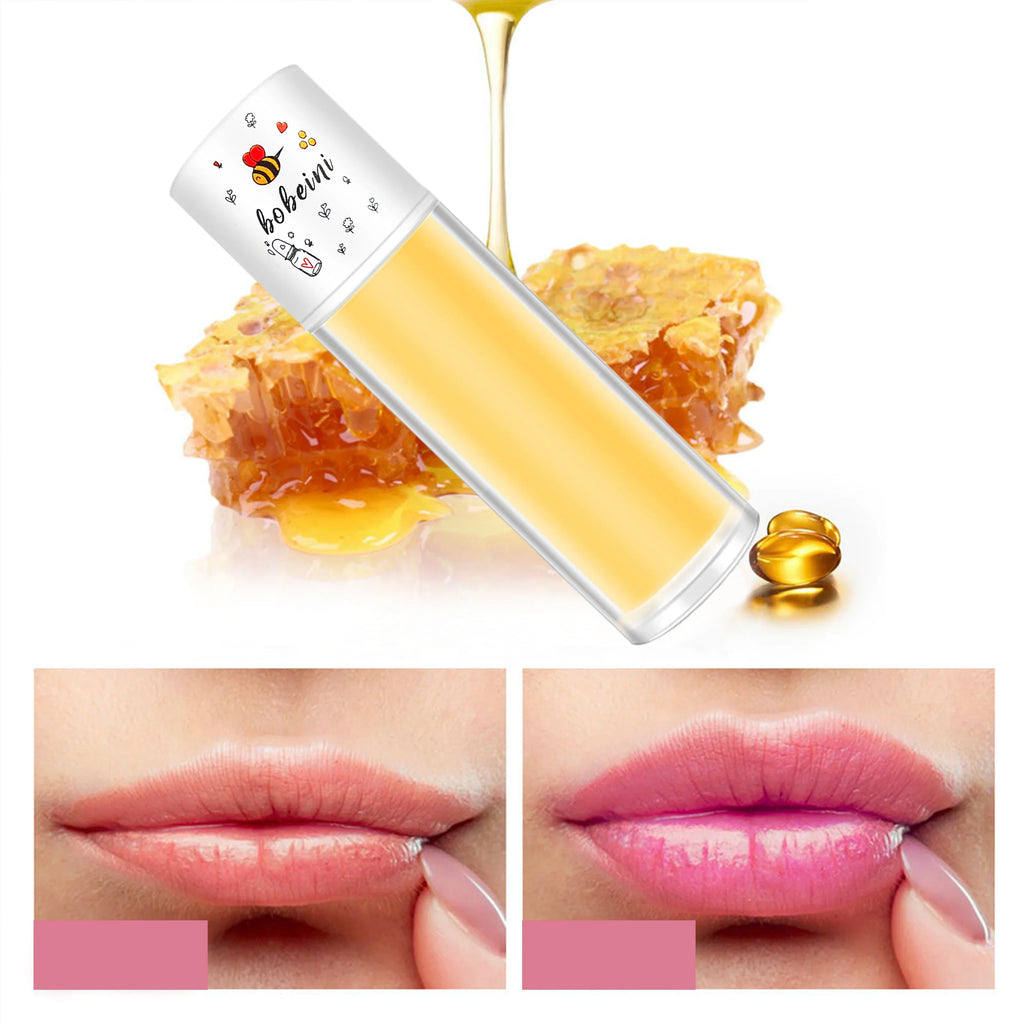 Peach Milk Lip Oil, Bee Lip Balm, Moisturizing Lip Balm, Soothing and Hydrating Lip Oil, Easily Repairs Dry, Cracked Lips
