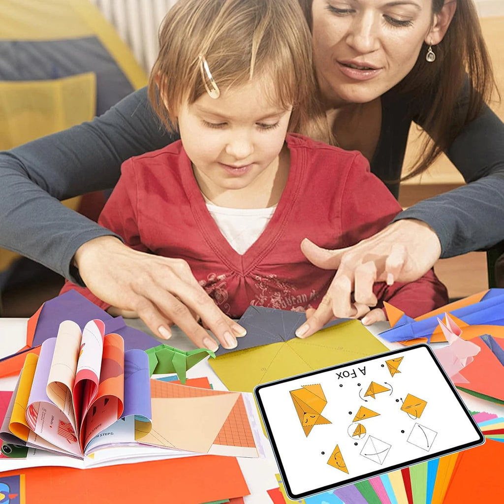 Origami Kit 30/96 Sheets Origami Paper Craft Guiding Book DIY Art Craft Projects Supplies for Beginners Children Kids Boys Girls