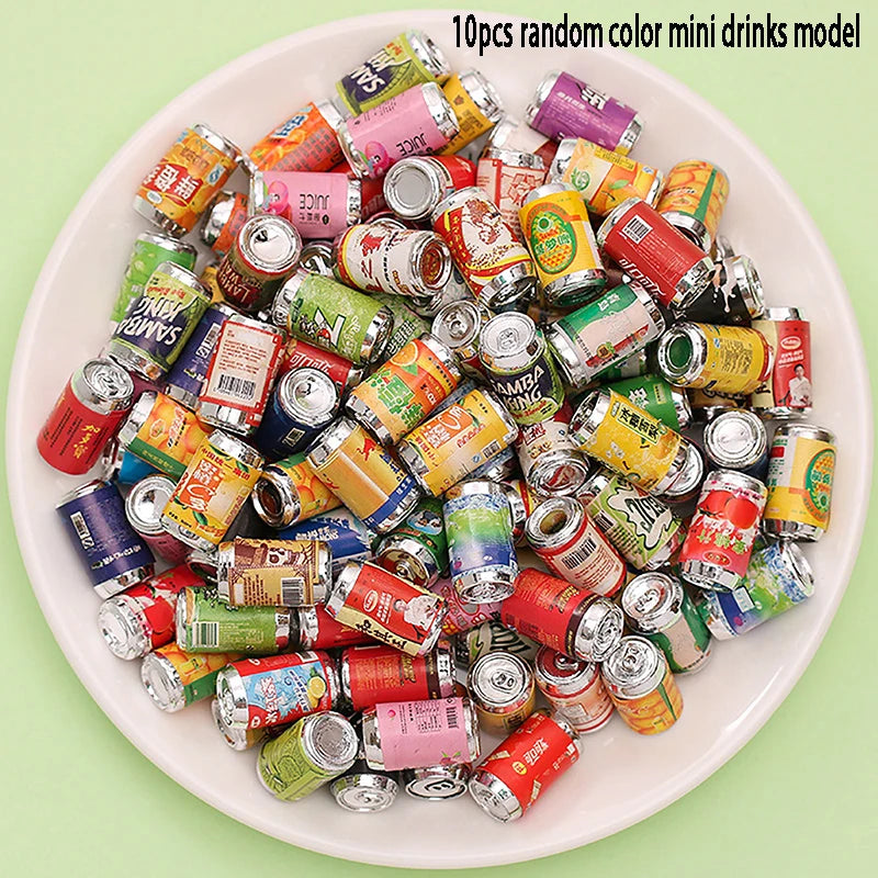 10Pcs Dollhouse Mini Simulation Drinks Dollhouse Kitchen Decoration Dolls House Accessories Pretend Play Toy